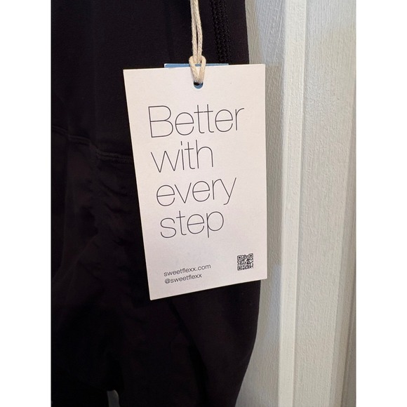 Sweetflexx Resistance Activewear Leggings Black High Waisted Ruched BLK W Sz6 - Picture 8 of 9